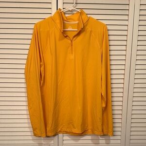 Under Armour Bright Yellow / Orange 1/4 Zip Pullover Size Large
